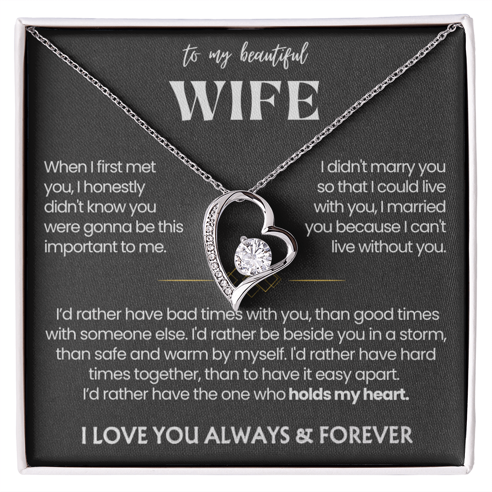 To My Wife - Love Heart Necklace - You Are the Best Thing
