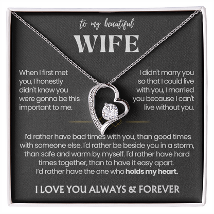 To My Wife - Love Heart Necklace - You Are the Best Thing
