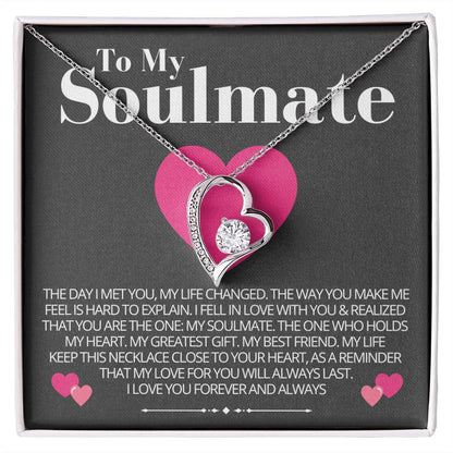 To My Soulmate - Love Heart Necklace - Love You Always