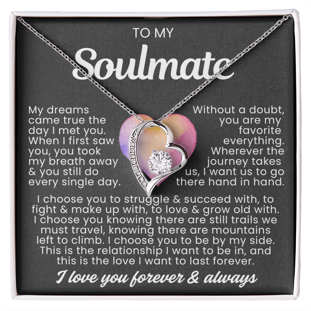 To My Soulmate - Love Heart Necklace - Love You Always