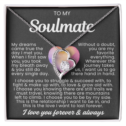 To My Soulmate - Love Heart Necklace - Love You Always