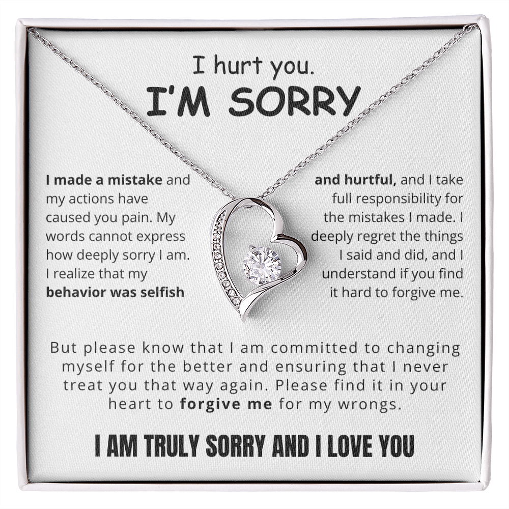 To My Love - Love Heart Necklace - I Am Sorry