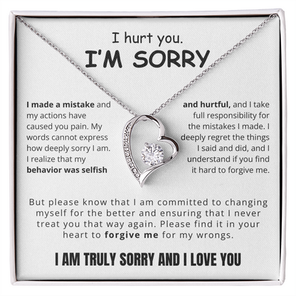 To My Love - Love Heart Necklace - I Am Sorry