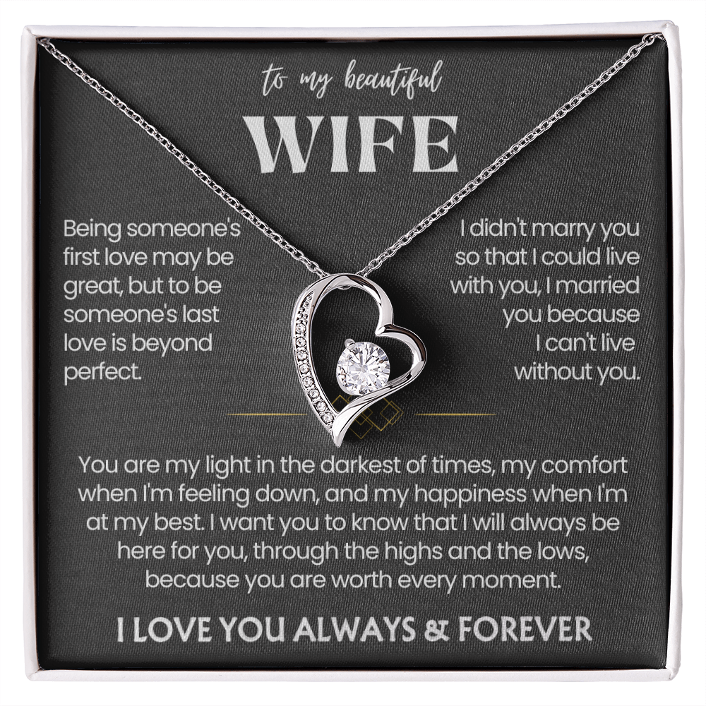 To My Wife - Love Heart Necklace - You Are Worth Every Moment