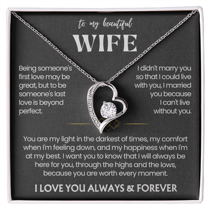 To My Wife - Love Heart Necklace - You Are Worth Every Moment