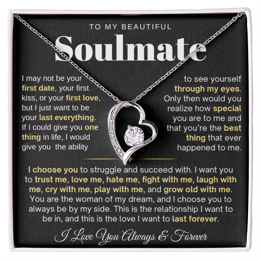 To My Soulmate Necklace - Love Heart Necklace - I Choose You