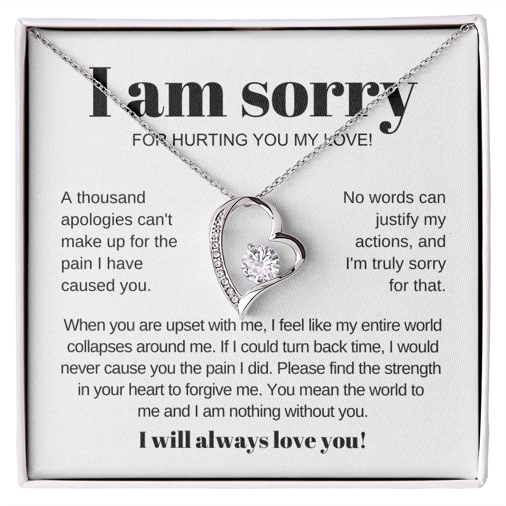 Apology Necklace - Love Heart Necklace - I Am Sorry for Hurting You