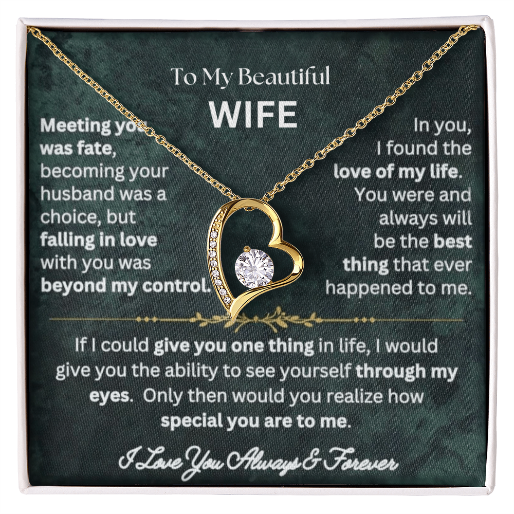 To My Wife - Love Heart Necklace - Love You Always