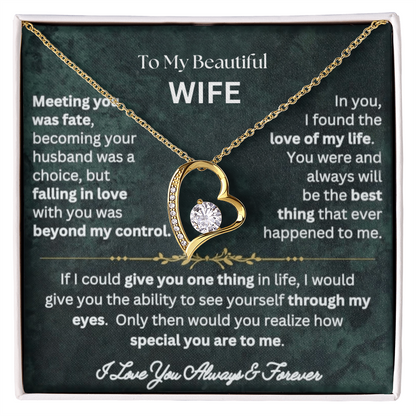 To My Wife - Love Heart Necklace - Love You Always