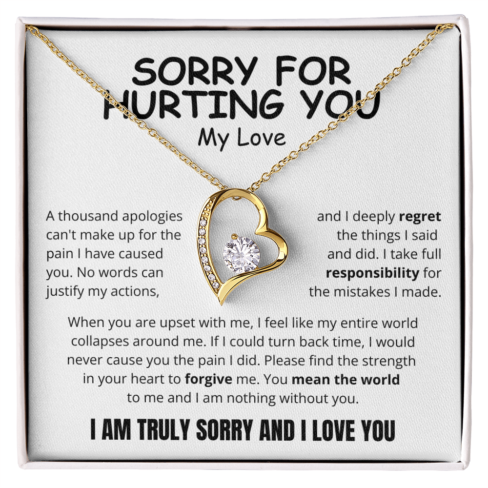 To My Love - Love Heart Necklace - I Am Sorry