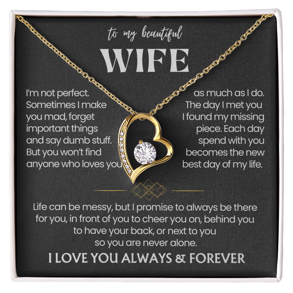 To My Wife - Love Heart Necklace - You Are the Greatest Gift