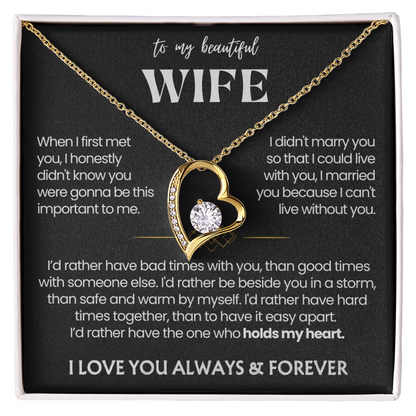 To My Wife - Love Heart Necklace - You Are the Best Thing