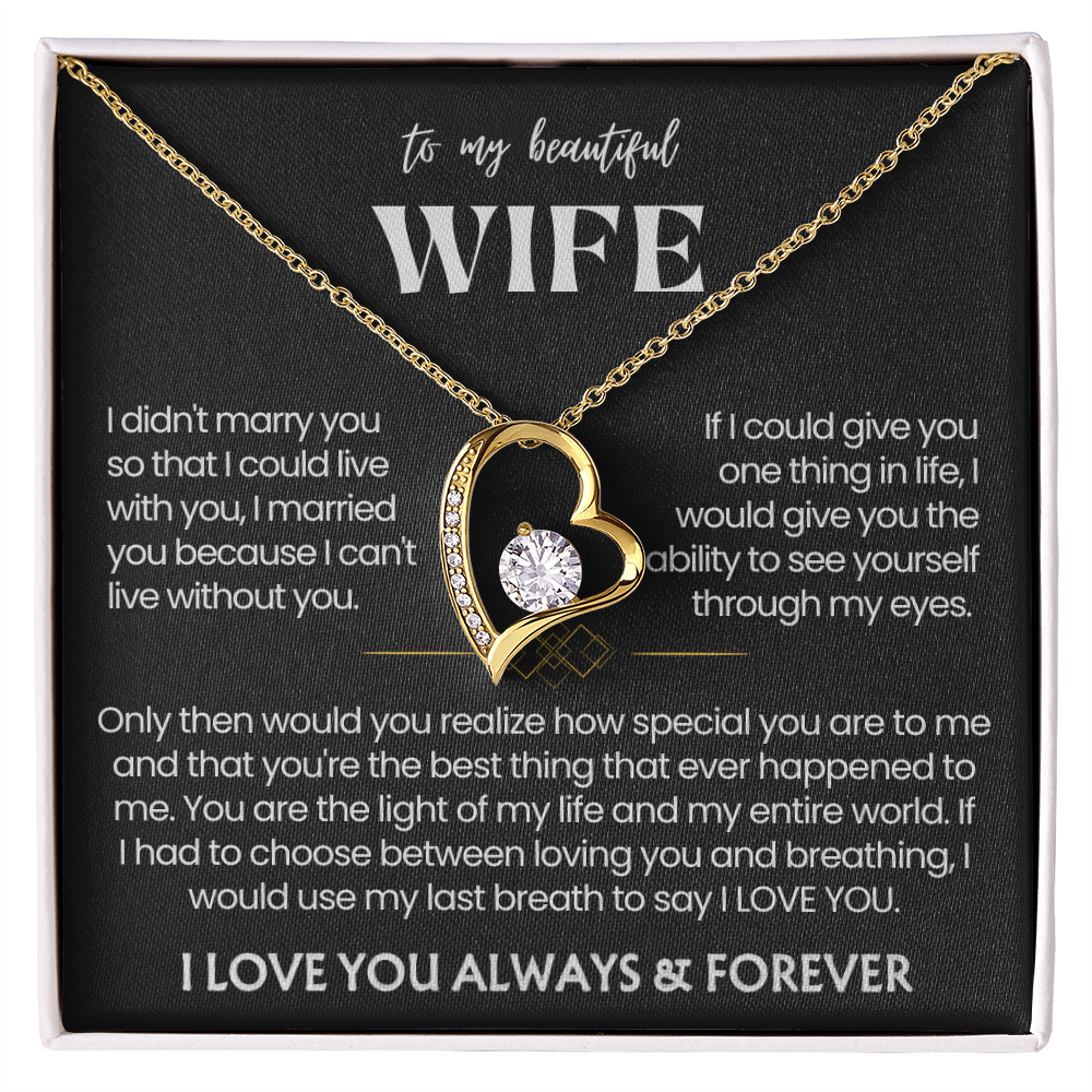 To My Wife - Love Heart Necklace - You Are the Best Thing