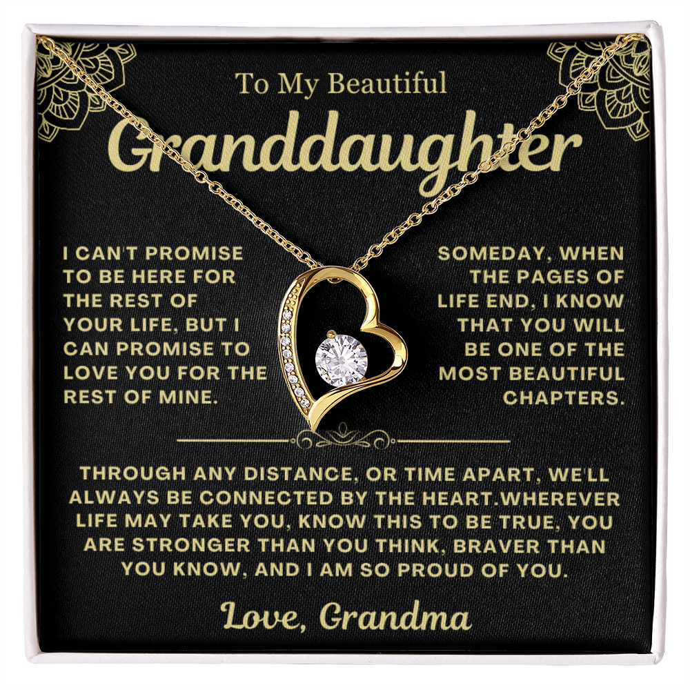 To My Granddaughter Necklace - Love Heart Necklace - I Am So Proud Of You Message Card Jewelry Gift (Copy)