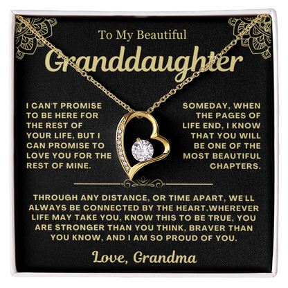 To My Granddaughter Necklace - Love Heart Necklace - I Am So Proud Of You Message Card Jewelry Gift (Copy)