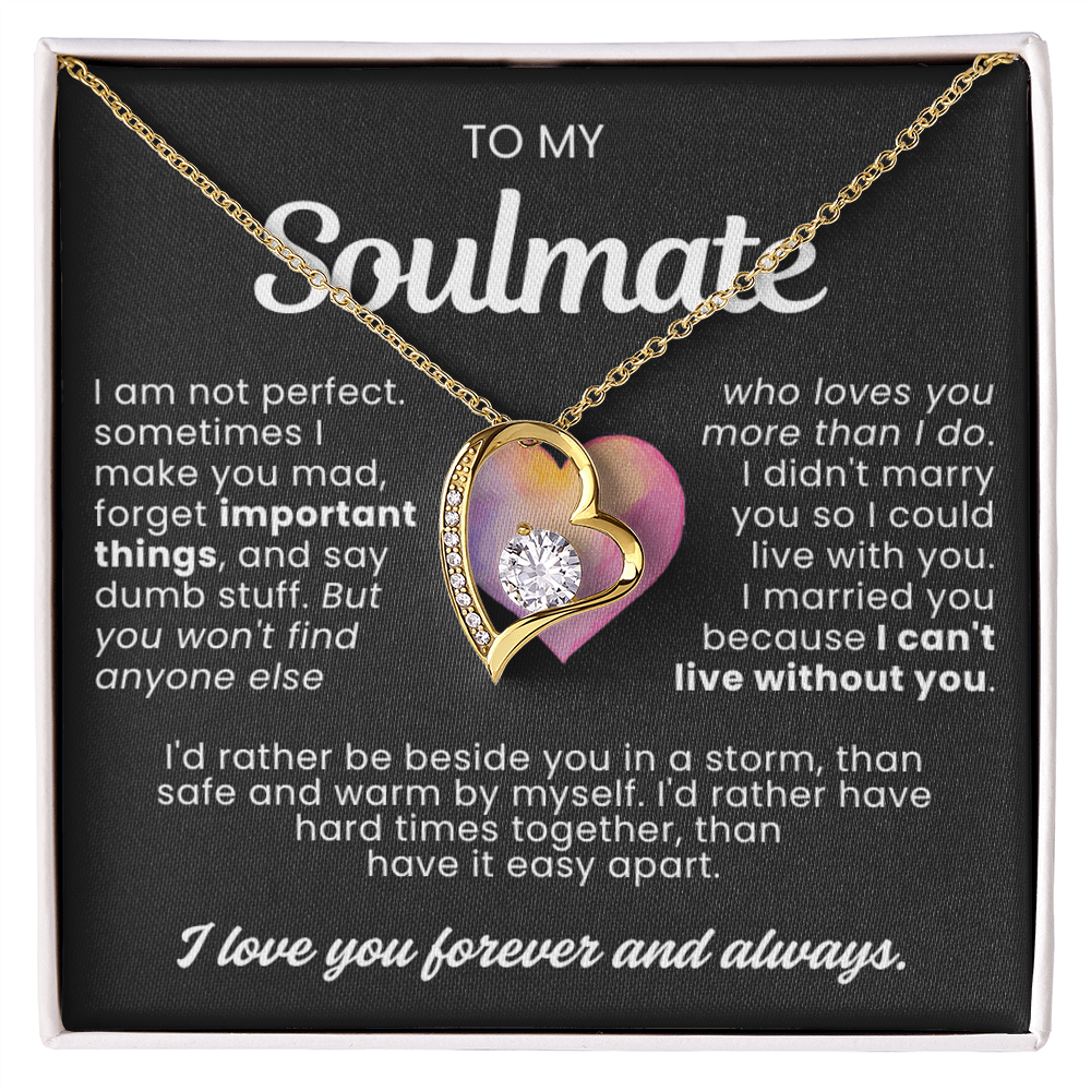 To My Wife - Love Heart Necklace - Can't Live Without You Valentine's Day Gift