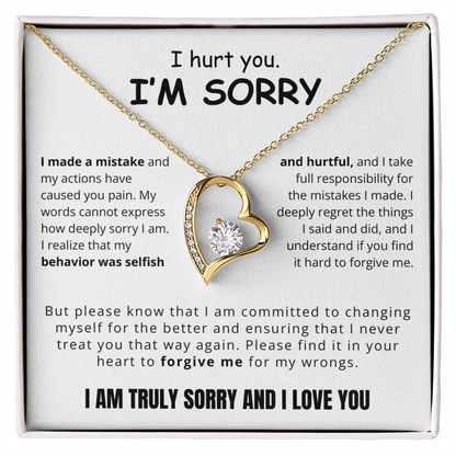 To My Love - Love Heart Necklace - I Am Sorry