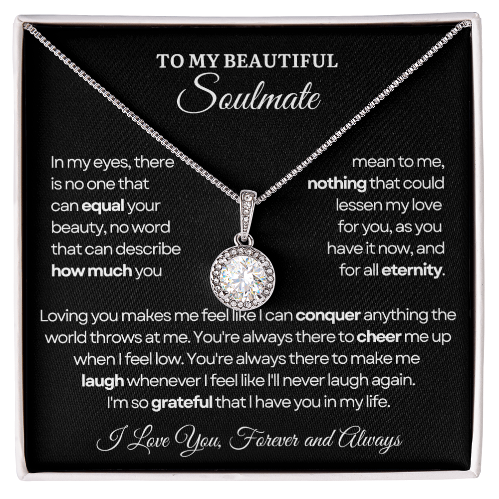 To My Soulmate Necklace - Eternal Love Necklace - Grateful for You