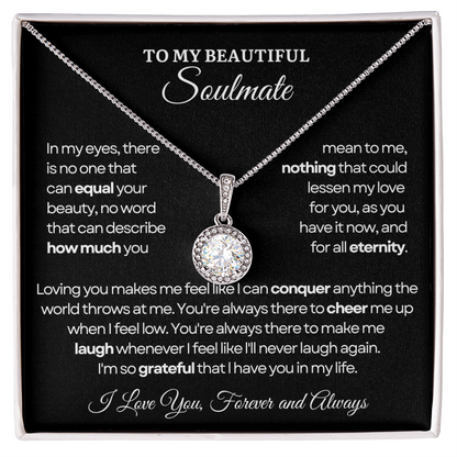 To My Soulmate Necklace - Eternal Love Necklace - Grateful for You