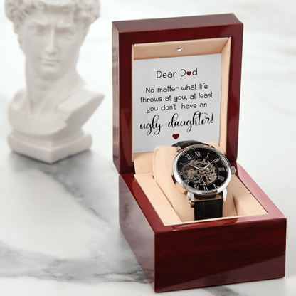 Funny “No Ugly Daughter” Skeleton Watch for Dad