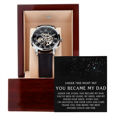 Under This Night Sky - Father's Day Openwork Watch Gift for Dad