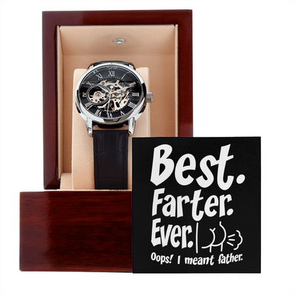 Funny “Best Father” Skeleton Watch Gift for Dad