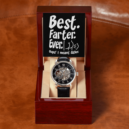 Funny “Best Father” Skeleton Watch Gift for Dad