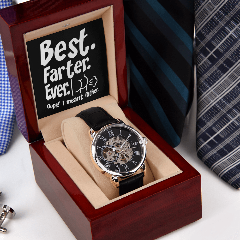 Funny “Best Father” Skeleton Watch Gift for Dad
