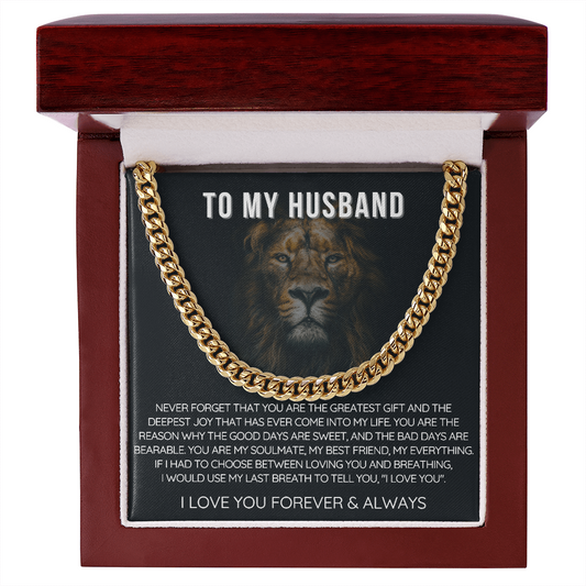 To My Husband - Cuban Link Necklace - Love You Forever
