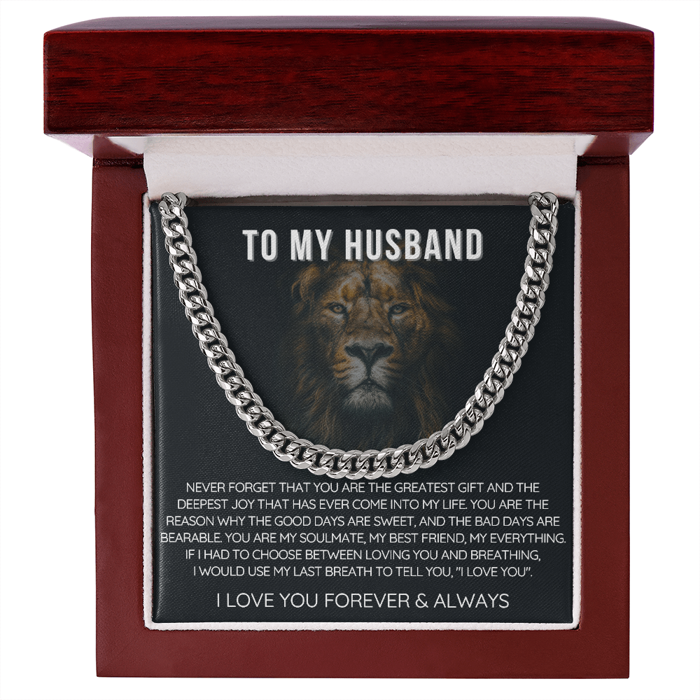 To My Husband - Cuban Link Necklace - Love You Forever
