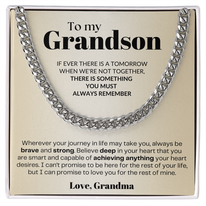 To My Grandson - Cuban Link Necklace - From Grandma