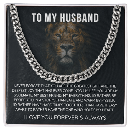 To My Husband - Cuban Link Necklace - Love You Forever