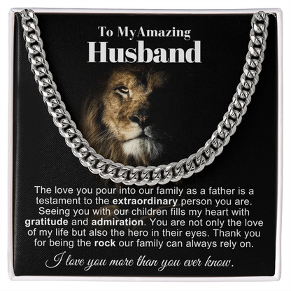 To My Husband - Cuban Link Necklace - Love You More