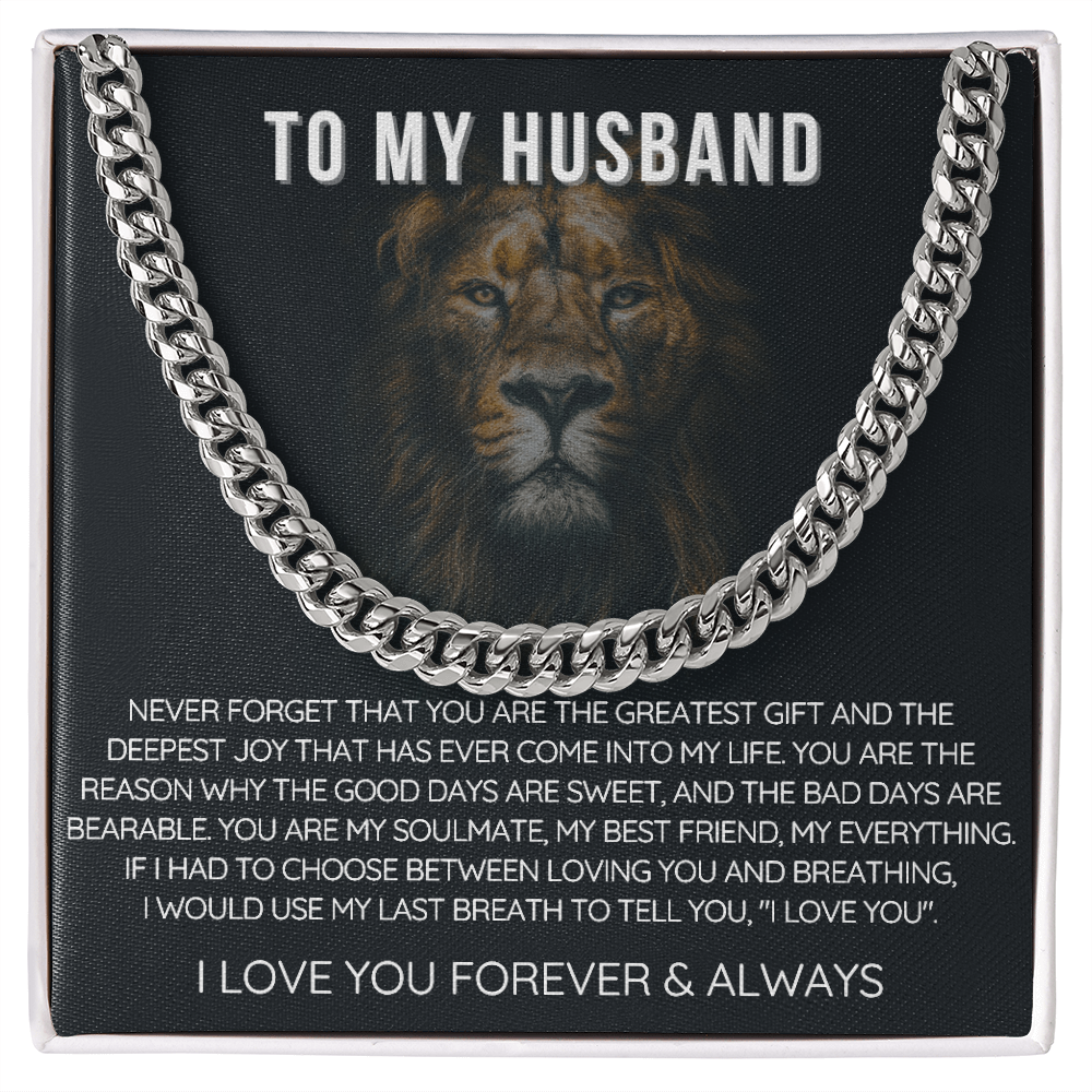 To My Husband - Cuban Link Necklace - Love You Forever