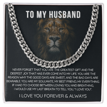 To My Husband - Cuban Link Necklace - Love You Forever
