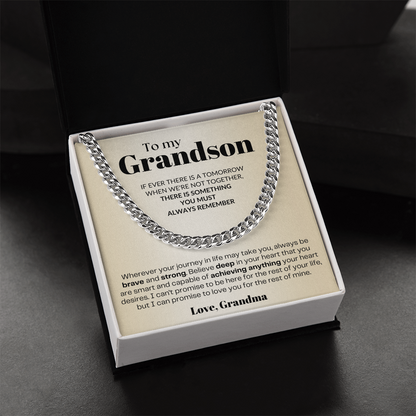 To My Grandson - Cuban Link Necklace - From Grandma