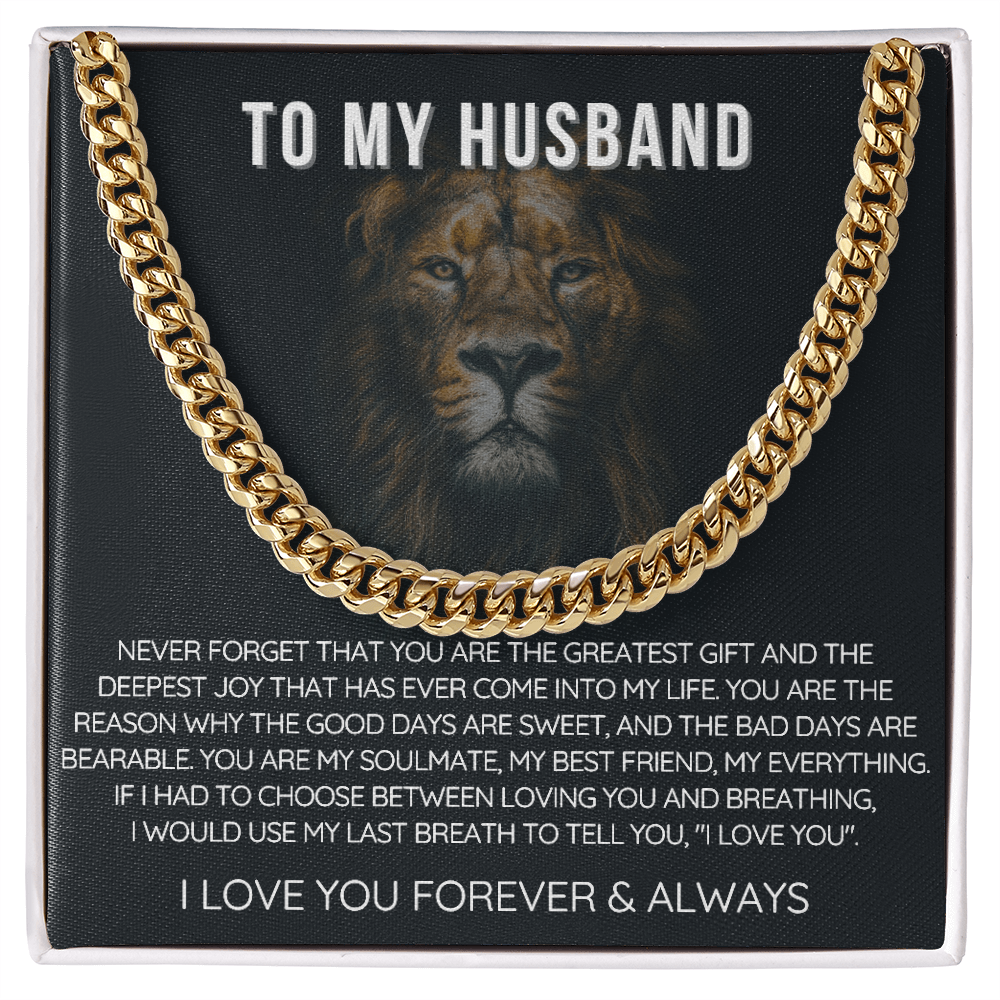 To My Husband - Cuban Link Necklace - Love You Forever