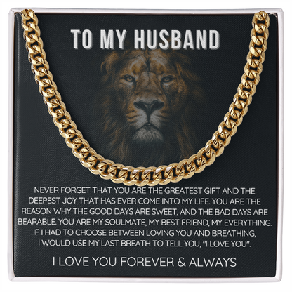 To My Husband - Cuban Link Necklace - Love You Forever