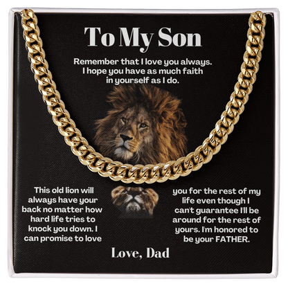 To My Son - Cuban Link Necklace - Always Have Your Back