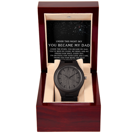 Under This Night Sky - Father's Day Wooden Watch Gift for Dad