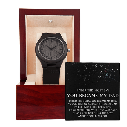 Under This Night Sky - Father's Day Wooden Watch Gift for Dad