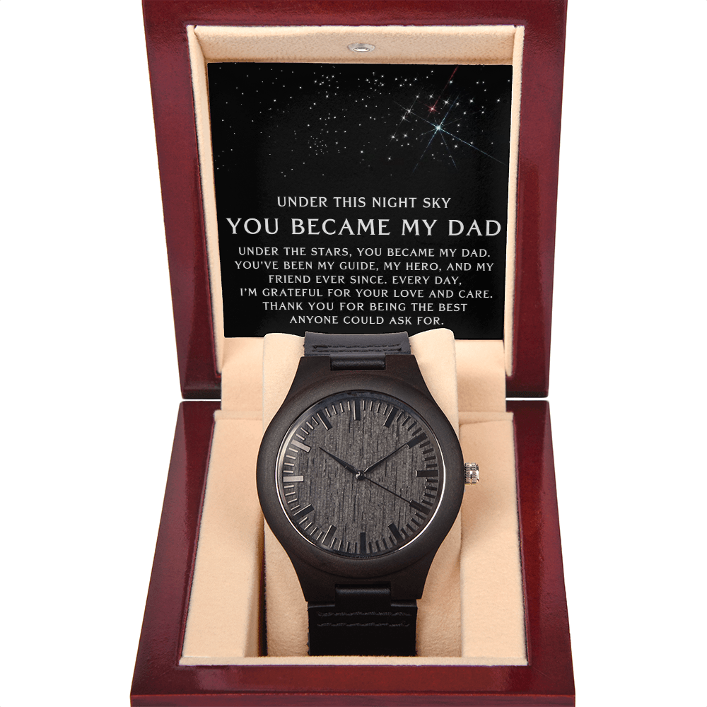 Under This Night Sky - Father's Day Wooden Watch Gift for Dad