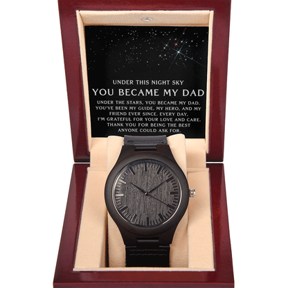 Under This Night Sky - Father's Day Wooden Watch Gift for Dad
