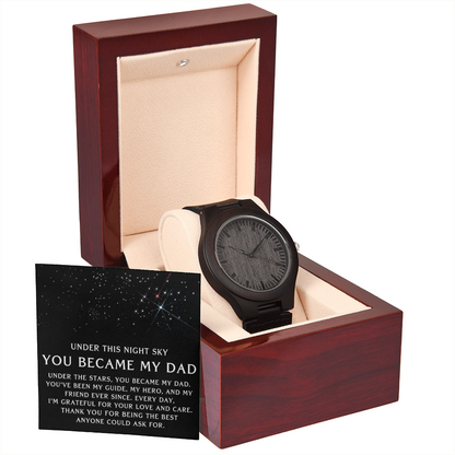 Under This Night Sky - Father's Day Wooden Watch Gift for Dad