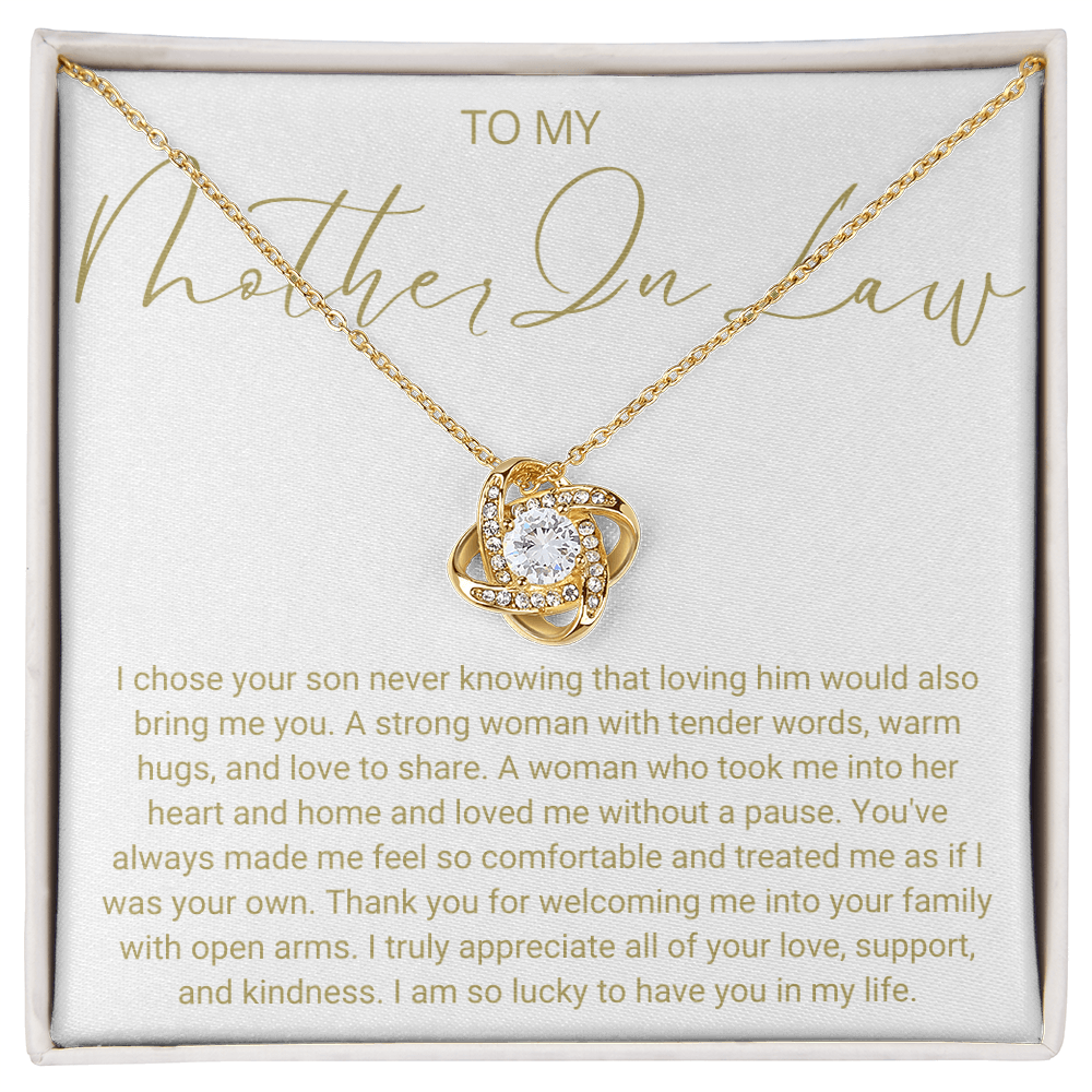 To My Mother In Law - Love Knot Necklace - Always Be Your Little Boy