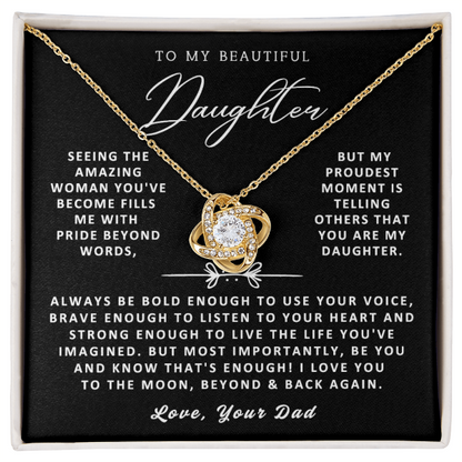 Be You And Know That's Enough  -  Necklace for Daughter from Dad