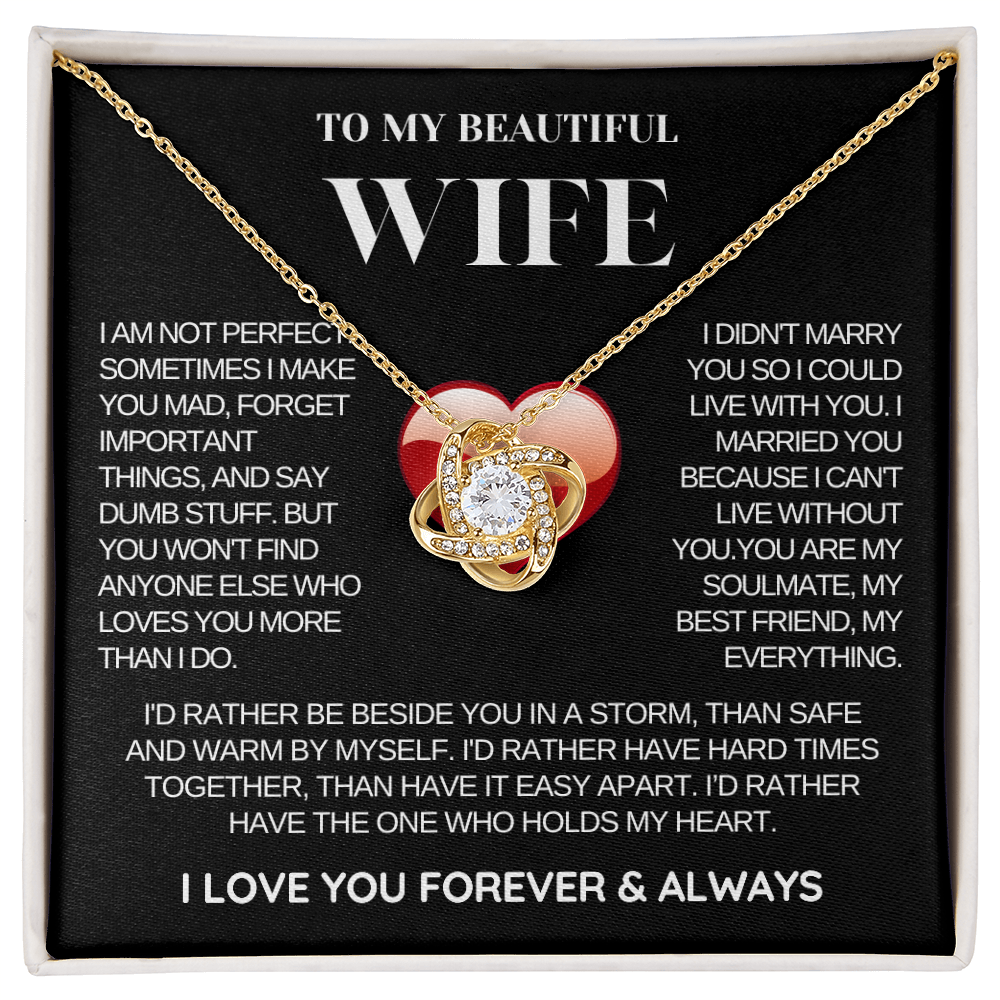 To My Wife - Love Knot Necklace - Rather Beside You