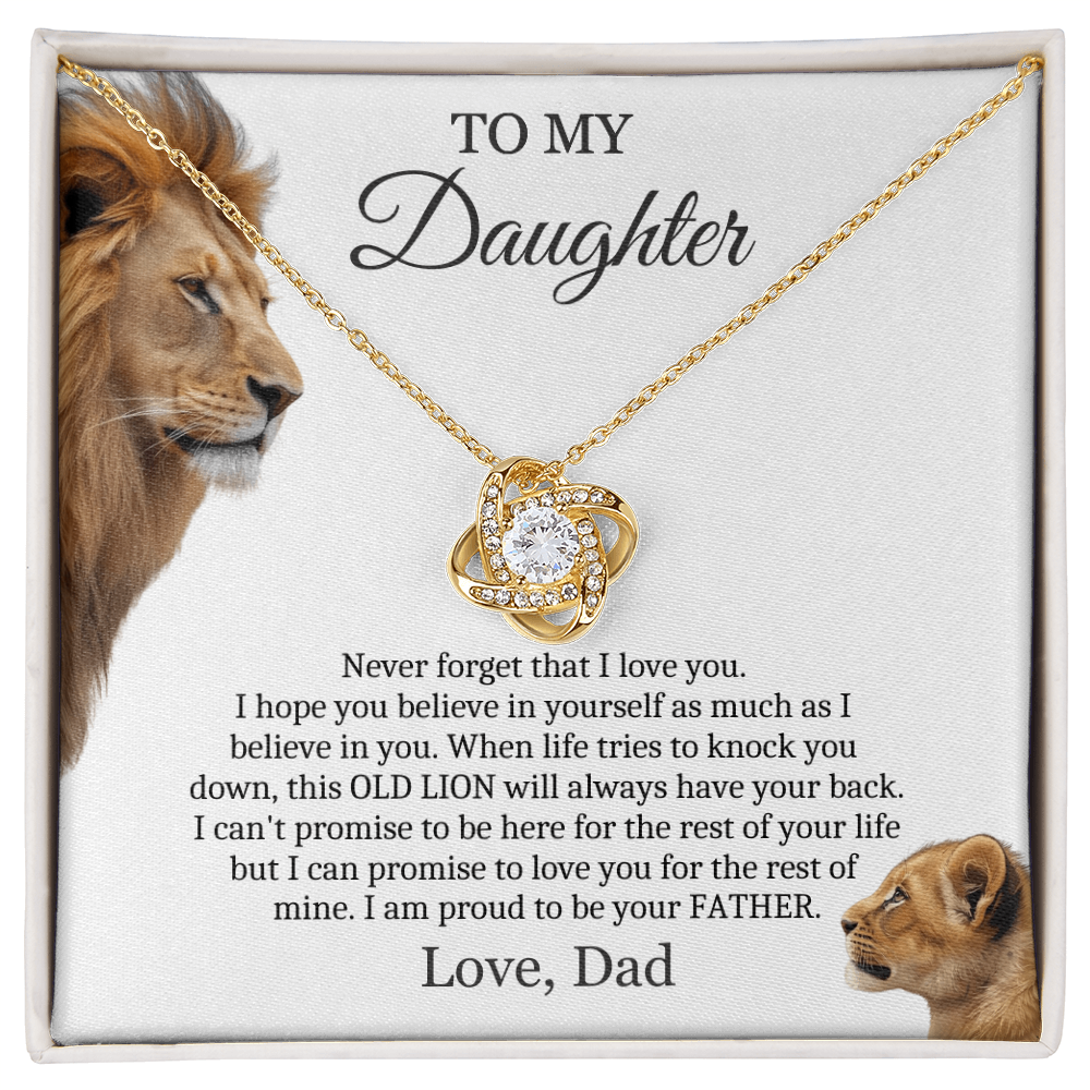 To My Daughter from Dad - Love Knot Necklace - Proud To Be Your Father Message Card Gift