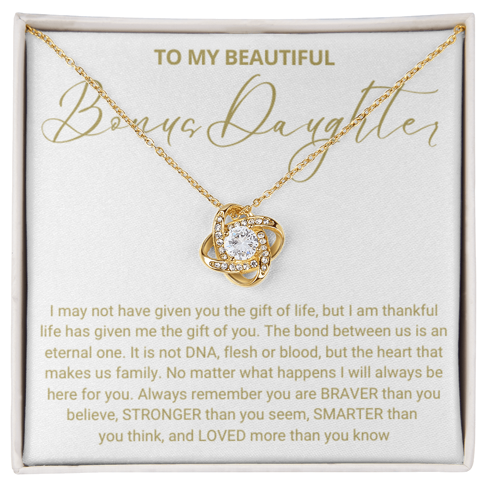 To My Bonus Daughter - Love Knot Necklace - Always Be Here for You