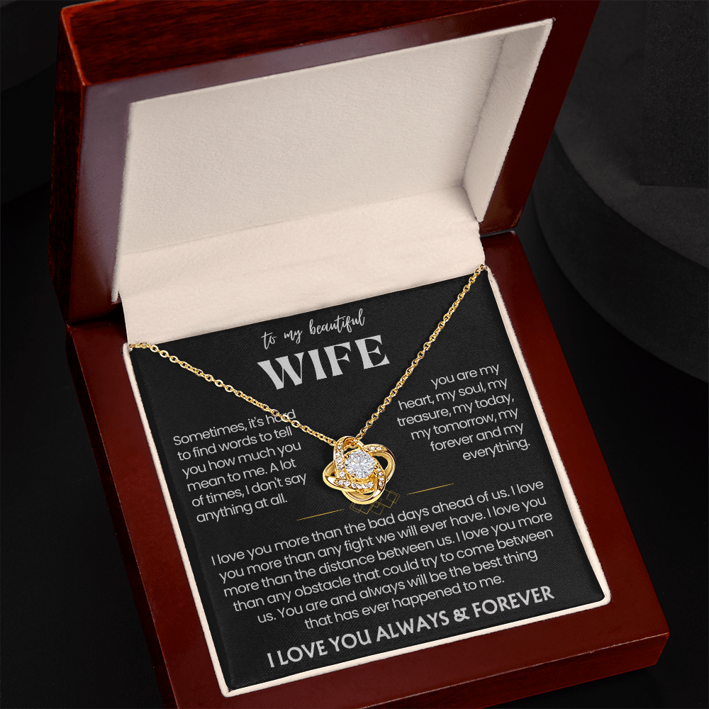 To My Wife - Love Heart Necklace - You Are the Best Thing